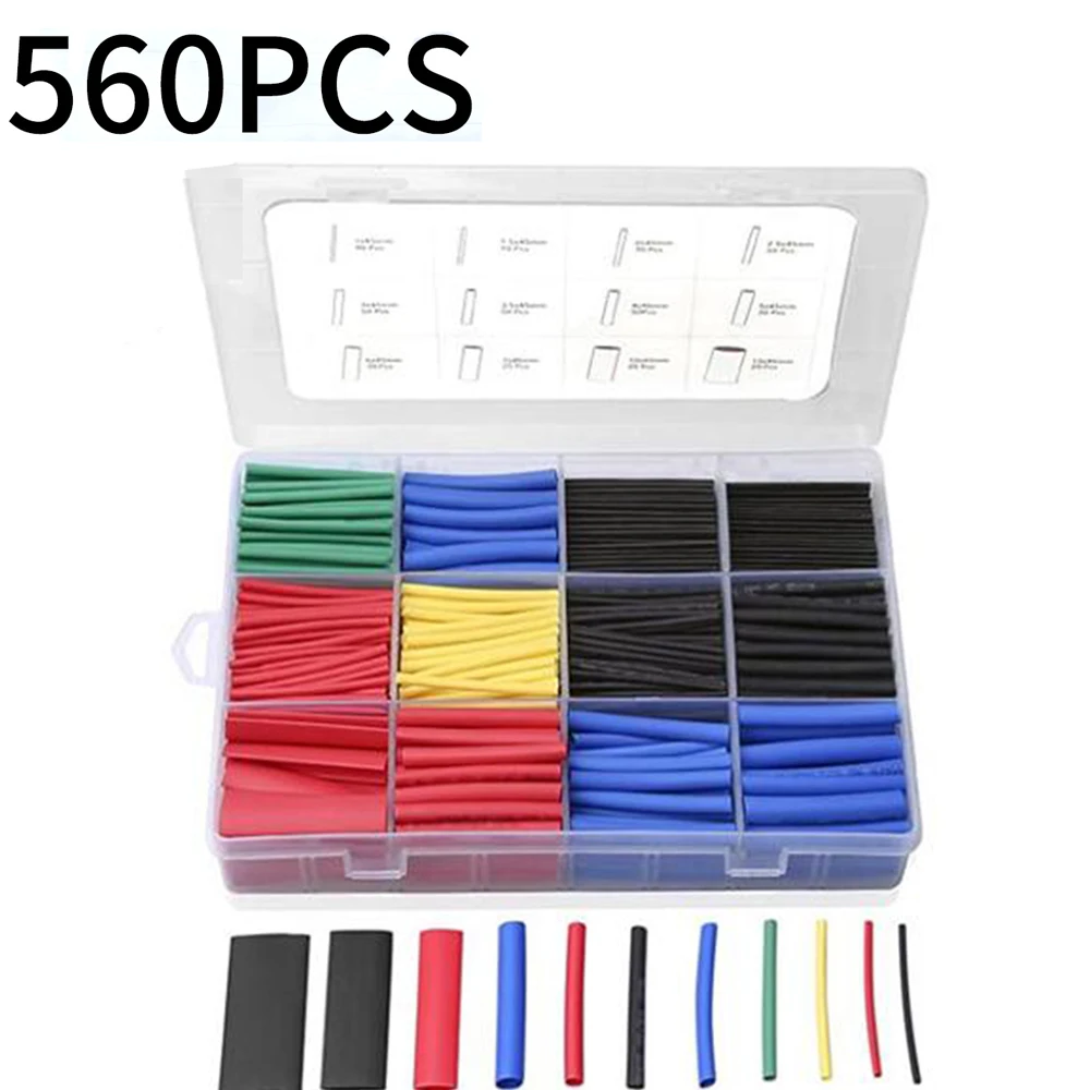 

560pcs Heat Shrink Tubing Tube Heat Shrink Wrapping Kit Assorted Wire Cable Sulation Sleeving 2:1 Thermoresistant