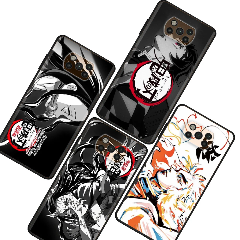 

Silicone Soft Case For Xiaomi Mi Poco X3 NFC X4 Pro M5s M5 M3 M4 F4 C40 F1 F3 GT Shockproof Phone Cover Ghost-Killing Blade