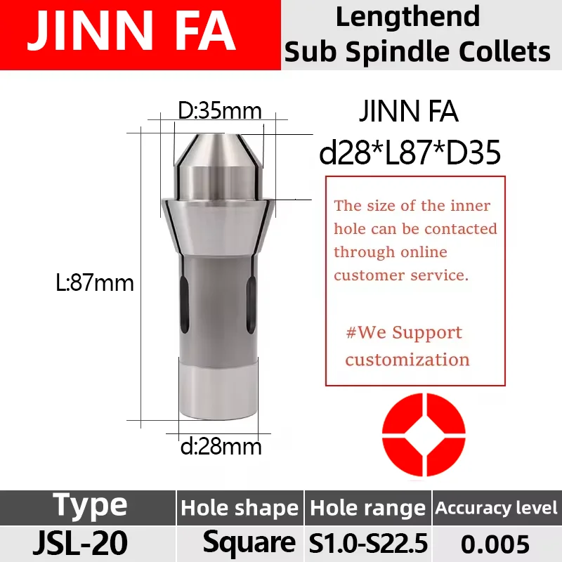 Цанга с квадратным отверстием JINN FA JSL-20 автоматический токарный патрон