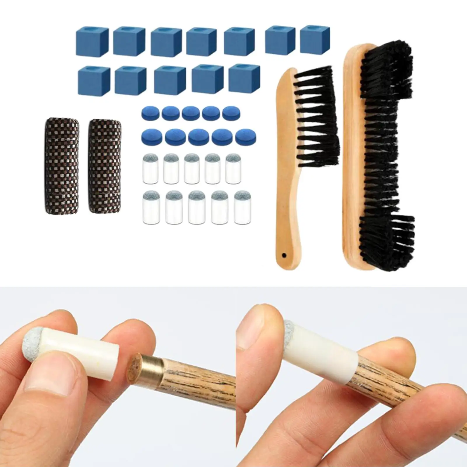 

Бильярдный бассейн, искусственная щетка, прочный кий, мел, легкий, 2 рукоятки кия, наконечники для бильярдного кия, запасные части, снукер для...