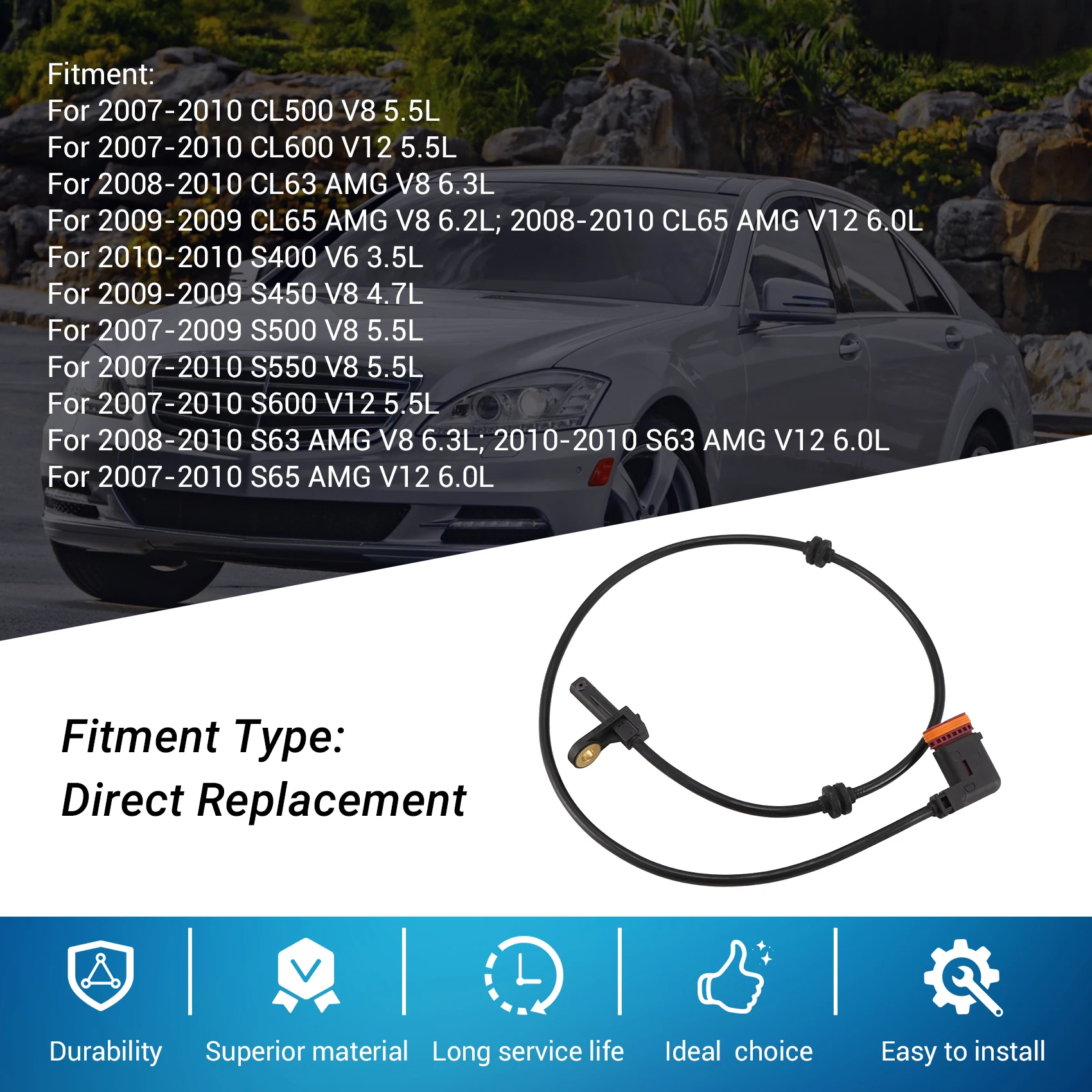 2219056000 Датчик скорости колеса ABS W221 S420 S450 S280 S300 S320 S350 S500 для Mercedes Benz 2219057700 2219057300