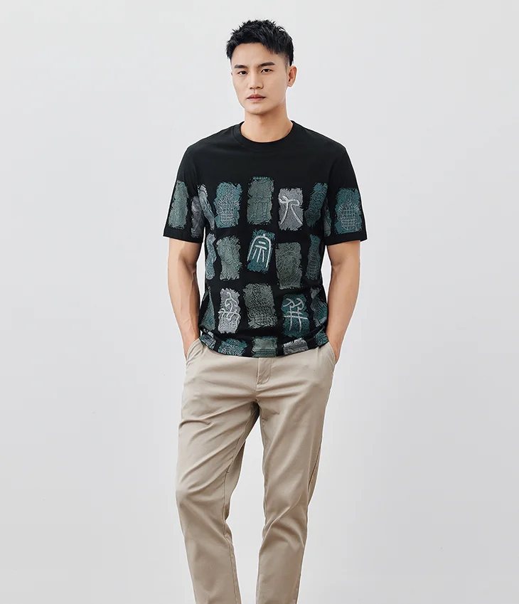 

B7520- new summer men's short sleeved t-shirt men's Terracotta Army jacket.