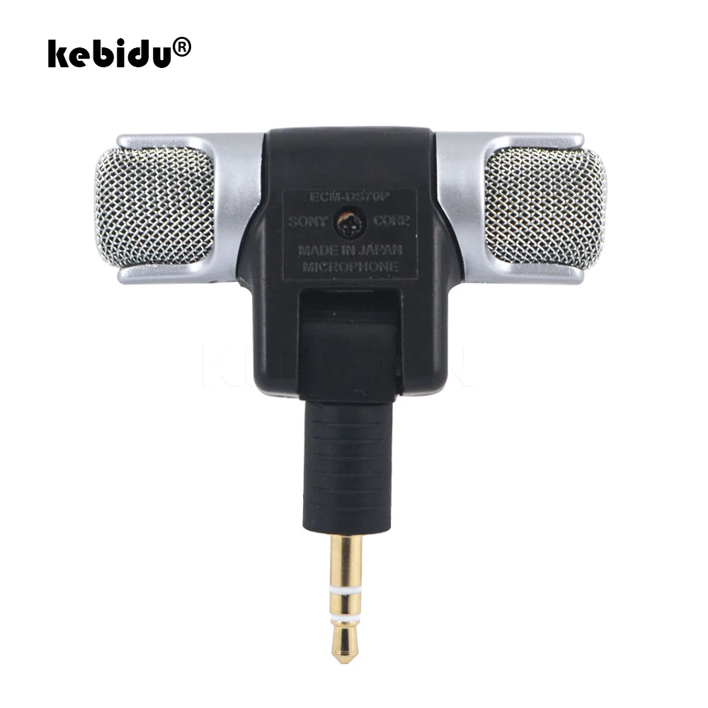 

kebidu Newest Digital Mini 3.5mm Jack Electret Condenser Stereo Clear Voice Microphone for PC for Universal Computer Laptop
