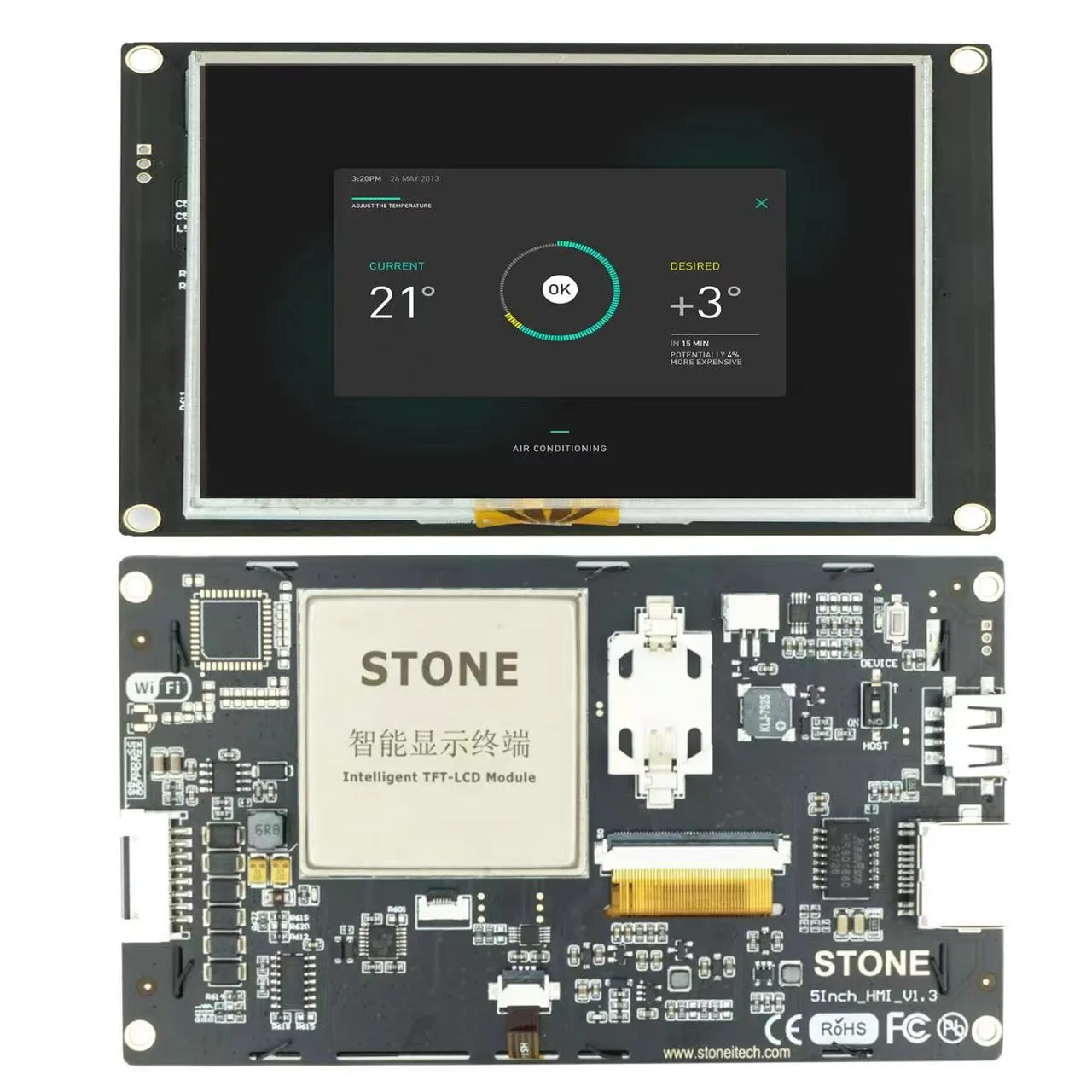 5.0 Inch HMI LCD Display STONE with Controller Board AND Intelligent System for Industrial Use