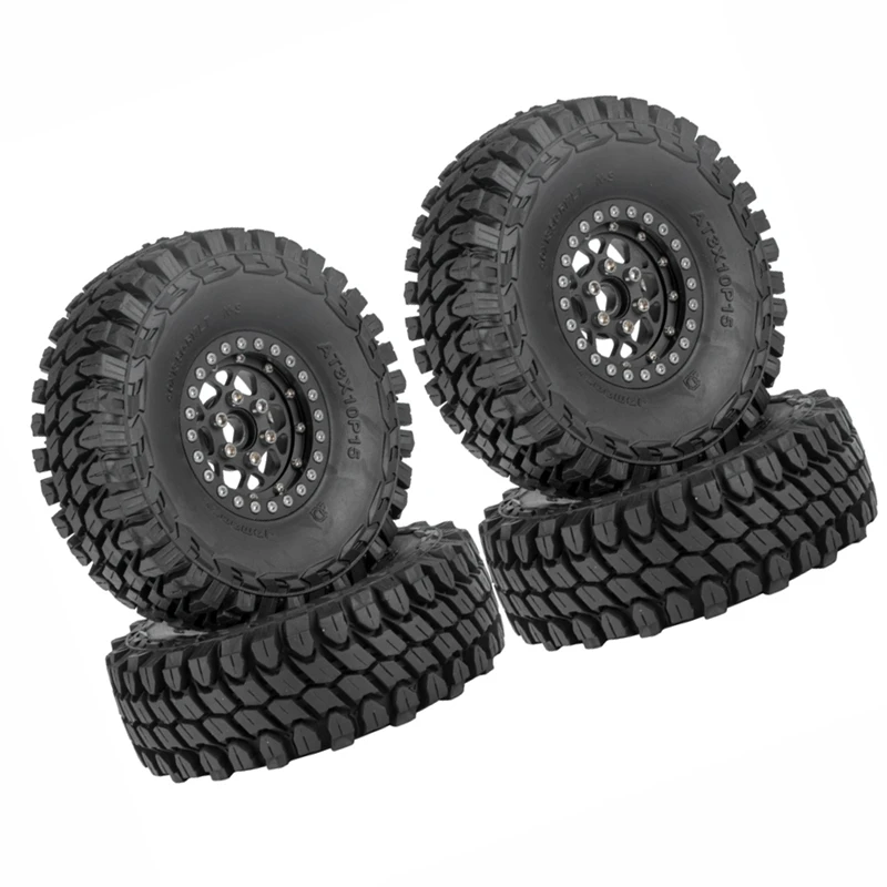 

4PCS 110Mm 1.9 Beadlock Wheel Rim Tires Set For 1/10 RC Crawler Car Traxxas TRX4 RC4WD D90 Axial SCX10 II III Redcat