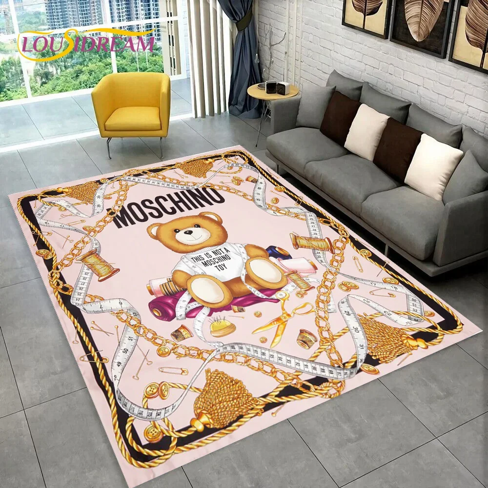 Фото 3D-коврик Moschino в виде мультяшного медведя, ковер для гостиной, спальни, дивана, придверный коврик, декоративный коврик, детский нескользящий напольный коврик, подарок №1