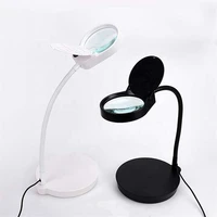 10x 5x15x 10x20x portable table magnifier glass desktop inspection magnifying with adjust 38 led lamp for phone pcb repair