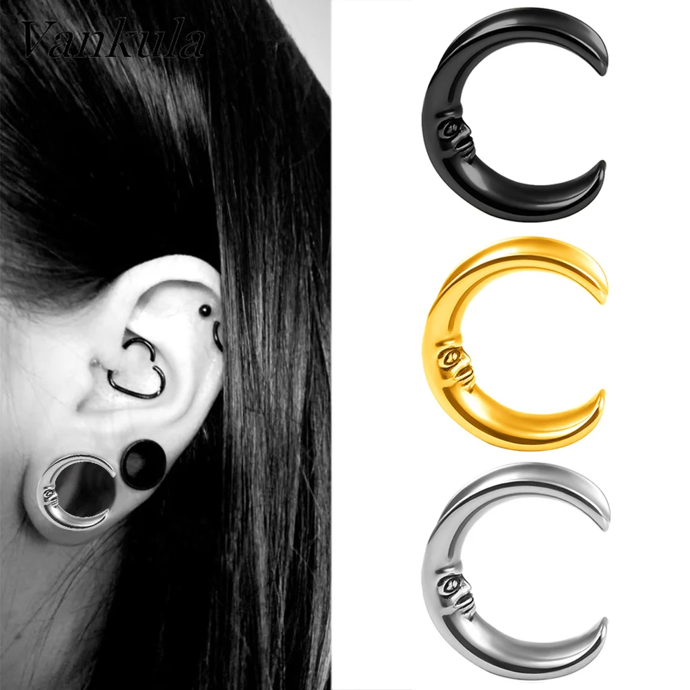 

Vankula 10PC New Fashion Saddle Tunnels Hangers Ear Gauges Plugs Stretcher Earring Piercing Body Jewelry Earrings Expander