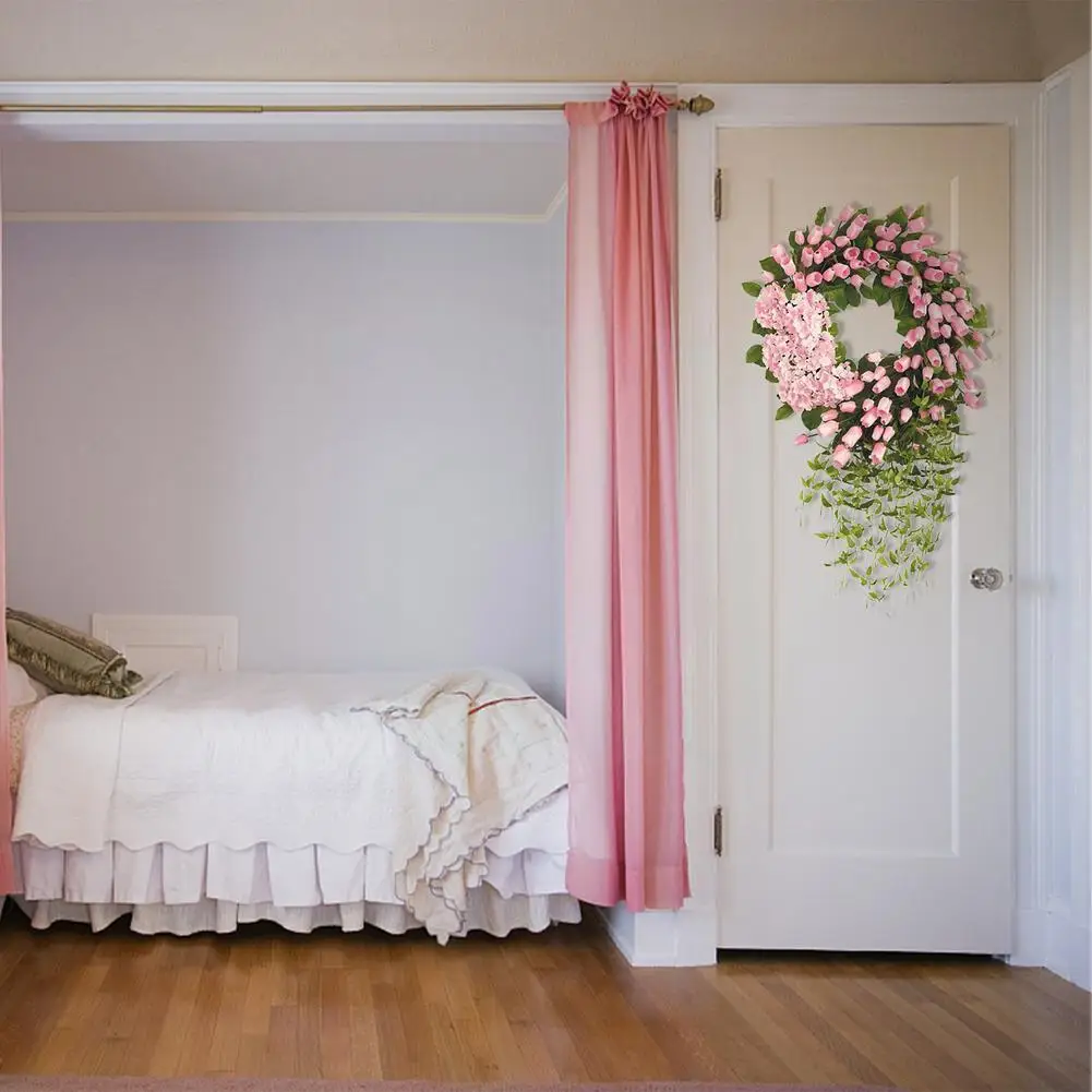 

Новый цветной венок тюльпанов, пасхальное украшение двери, Декор, Свадебный декор, эльф, украшение для дома, ангел, садовый фон фай F8y2