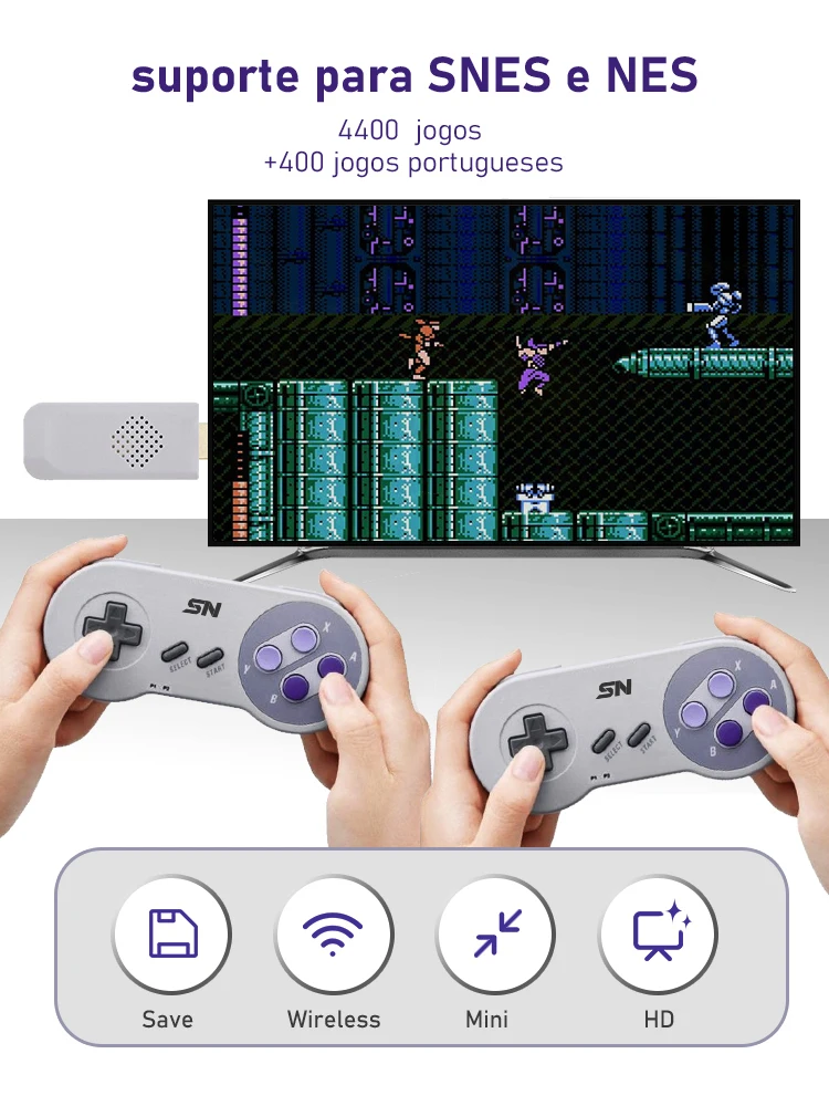 

VERORA Wireless Console For SNES NES 300 + 16 Bit Russian Dendy Genesis Game Stick HDMI-compatible Retro 900+ Game For SFC Drive