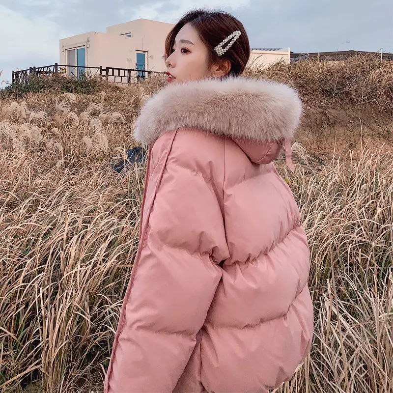 Cotton-padded jacket women's short  new winter down down padded jacket loose warm bread jacket thickened student padded jacket