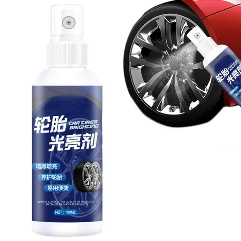 

Tire Wax Spray Tire Shine Coatings 100ml Long Lasting Tyre High Gloss Easy Application Non-Greasy Auto Tire Refurbishing Agent