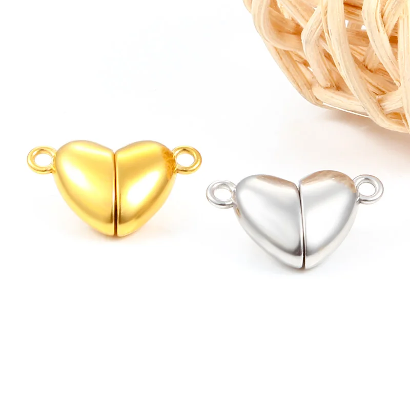 Stainless Steel Heart-Shaped Strong Magnet Clasps Jewelry Making Supplies Accessorie DIY Necklace Bracelet Fashion Connectors