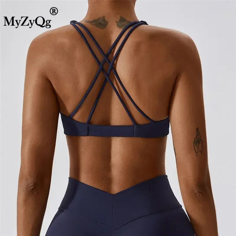 MyZyQg женский летний противоударный бюстгальтер для йоги с перекрестной спиной