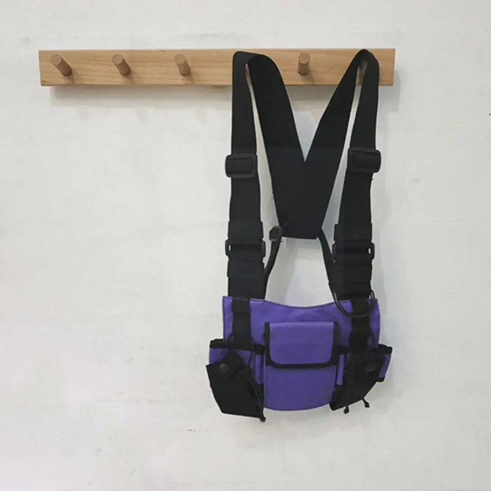 

Fashion Nylon Chest Rig Bag Black Vest Hip Hop Streetwear Harness Chest Waist Tactical Functional Rig Bag Kanye Pack G4r9