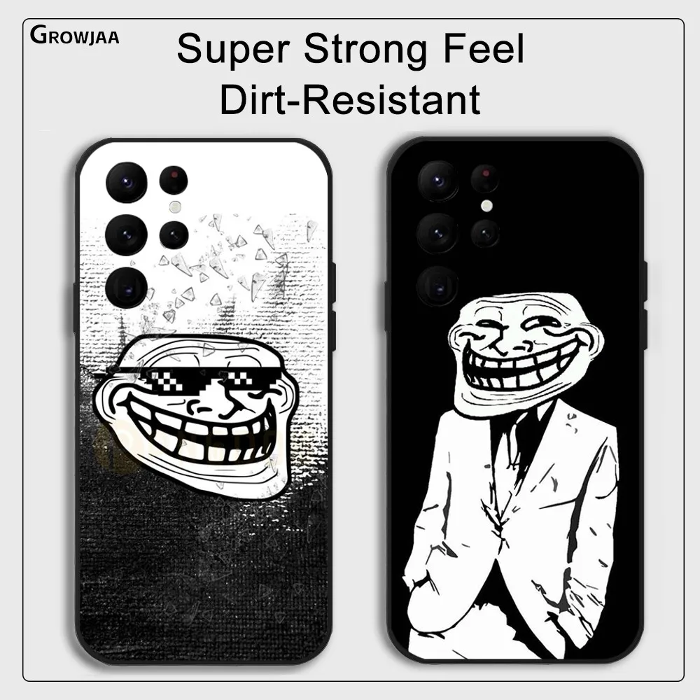 Troll Face Meme Phone Case for Samsung Galaxy S24 Ultra S22 S23 S21 S20 5G Protective Silicone TPU Funda