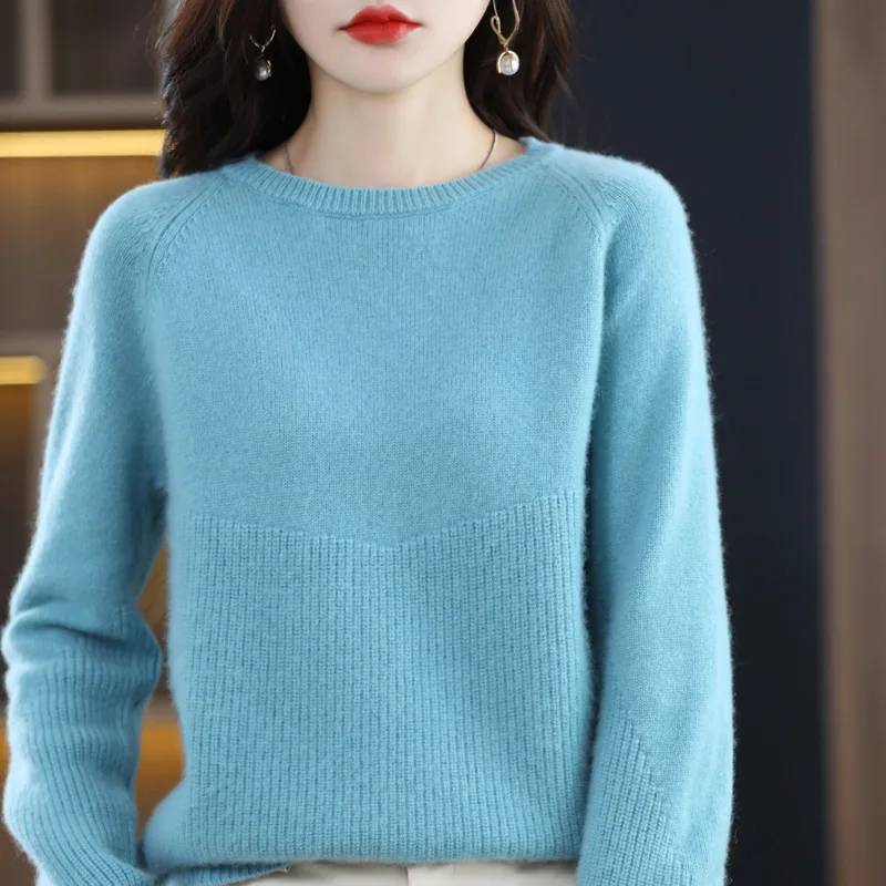 

Round Neck 100% Woolen Sweater Women's 2022 Autumn Winter Loose Pullover Versatile Long