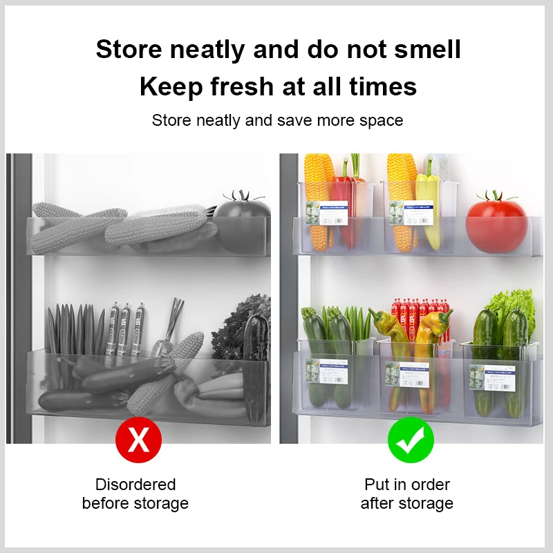 

Pp Storage Rack Wall-mounted Separately Packed And Sorted Side Door Sundries Sorting Storage Box Food Grade Translucent Kitchen