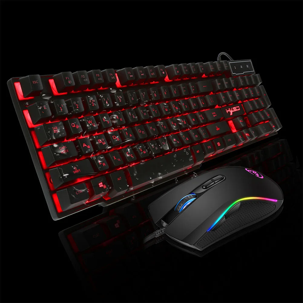 

USB Port ABS Ergonomic Gaming Keyboard With Backlit Adjustable Brightness Plug And Play English Russian Cool Mechanical Feeling