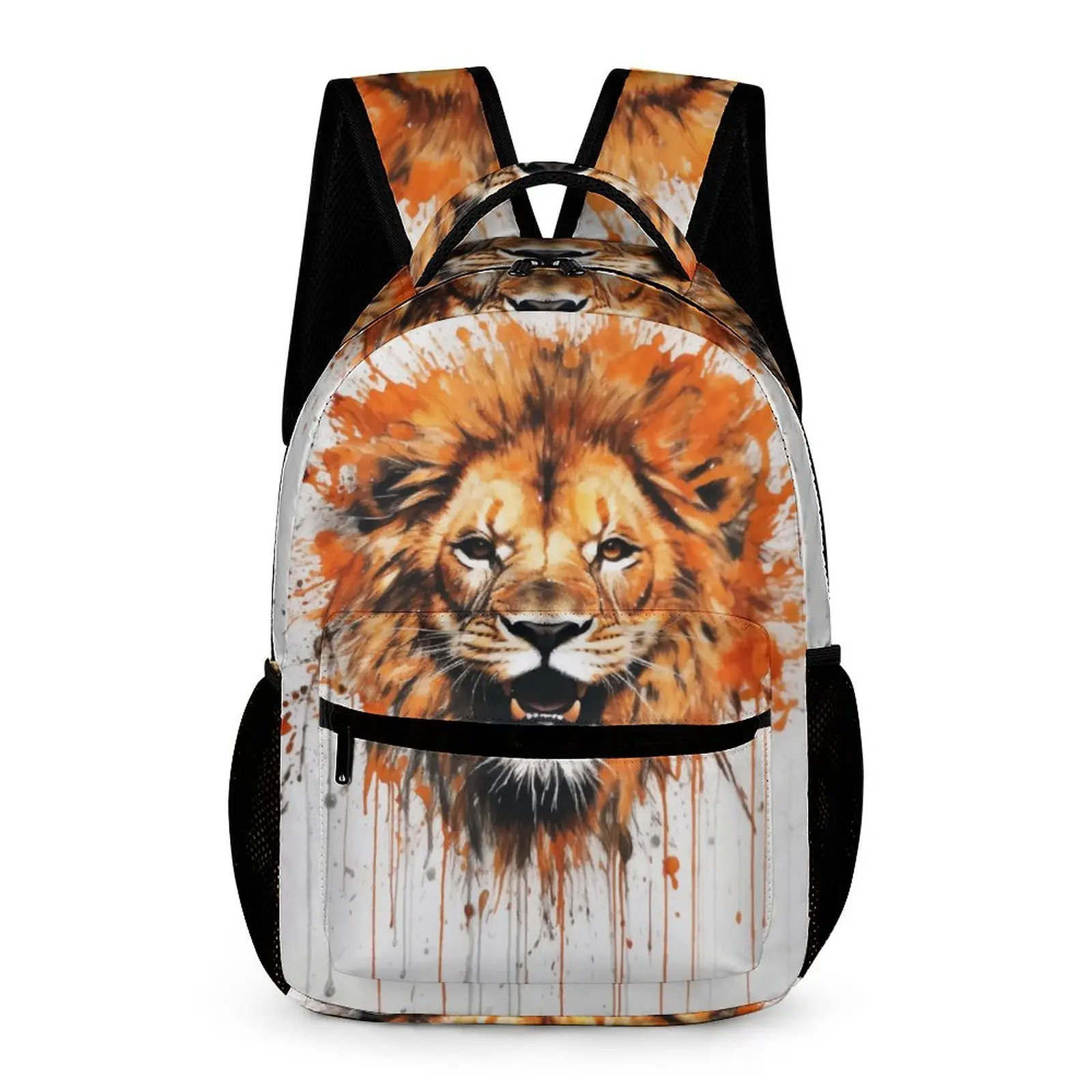 

Lion Backpack Detailed Ink Drawing Outdoor Style Backpacks Unisex Novelty School Bags Designer Durable Rucksack