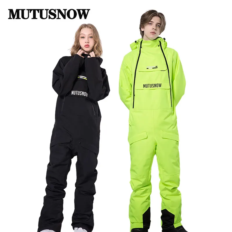 

2023 Men's and Women's Ski Jumpsuit Winter -30℃ Ski Suits 15k Waterproof Warm Thick Durable Snow Snowboards Jackets and Pants