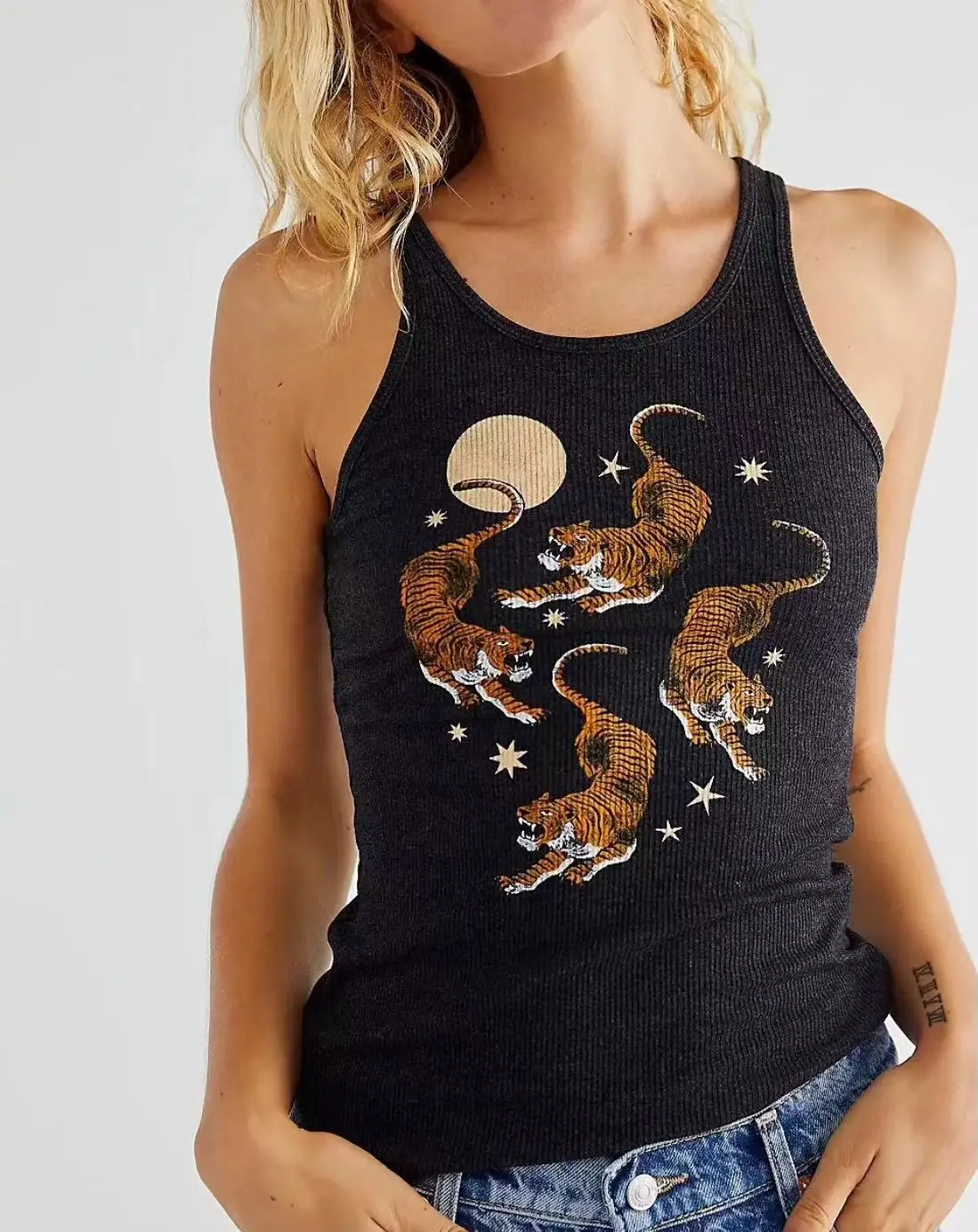 

UNUTH Vintage Tiger Print Tank Tops 2022 Spring Summer Fashion Ladies Hight Elastic Streetwear Female Chic Casual Soft Tank Tops