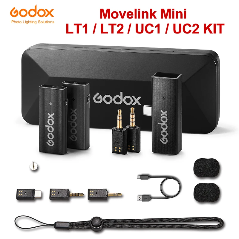 

Мини-петличный беспроводной микрофон Godox MoveLink, комплект LT UC 1 2 для iPhone, Lightning, камеры для телефона Android, VS M2 Comica Synco
