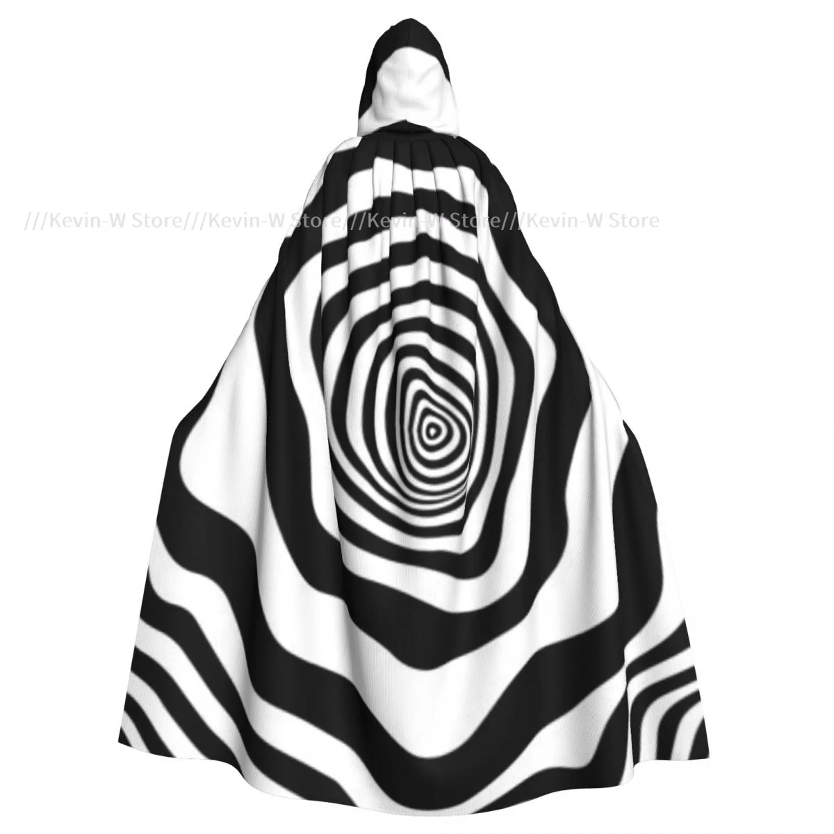 

Длинная накидка, плащ с абстрактными волнами и круглым капюшоном, пальто, осенние толстовки