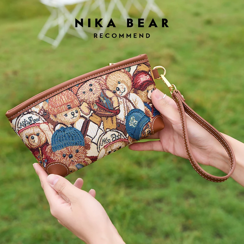 Женская Холщовая Сумка-клатч с вышивкой большая вместимость