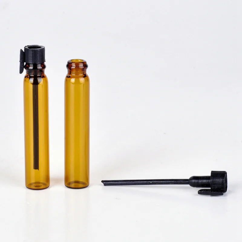 New 50/100PCS 1ML 2ML Amber Mini Perfume Glass Bottle Empty Cosmetics Bottle Sample Glass Thin Vials Essential Oil Bottle 4# images - 6
