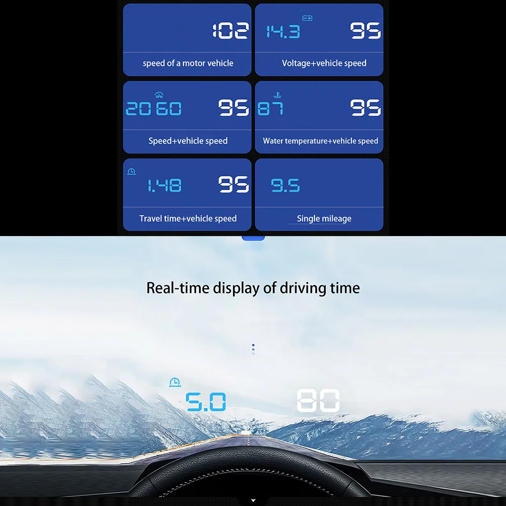

1 комплект, Автомобильный цифровой проектор скорости HUD-40 ℃ ~ 85 ℃ 12v