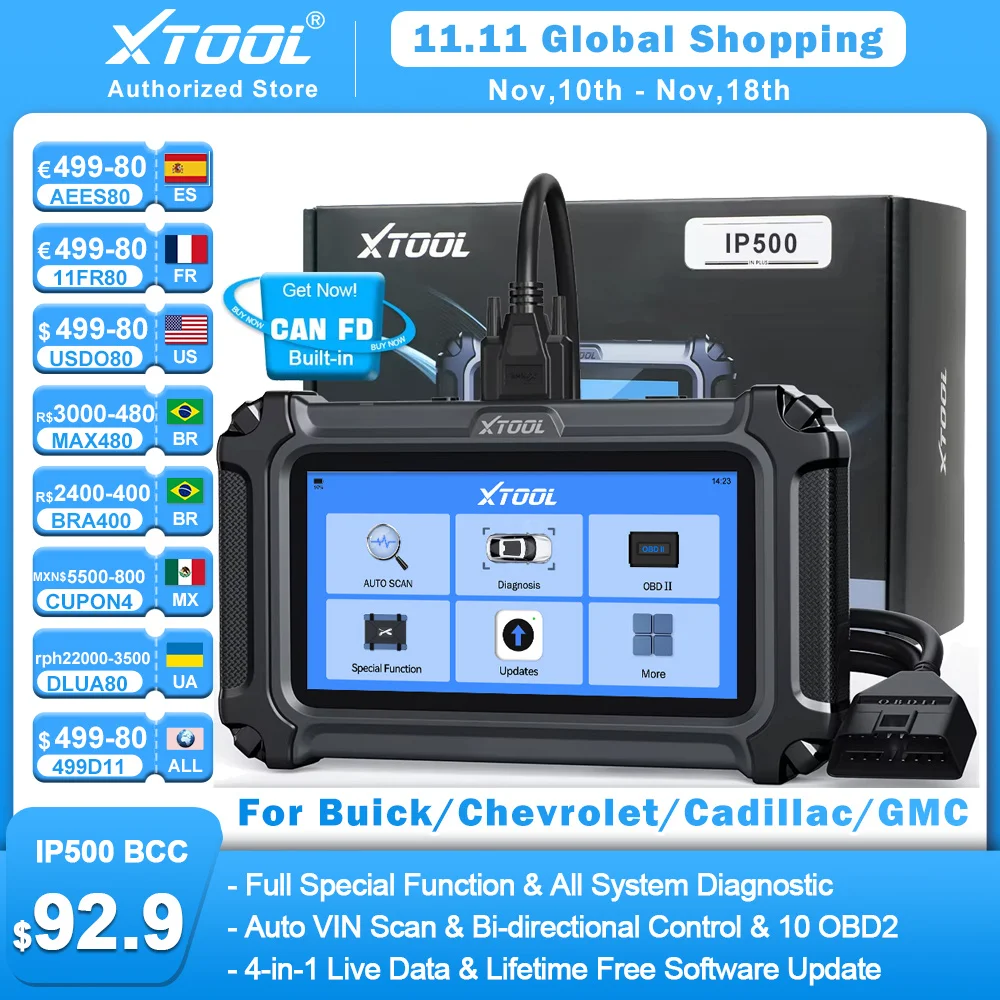 XTOOL InPlus IP500 полная система автомобильных диагностических инструментов для