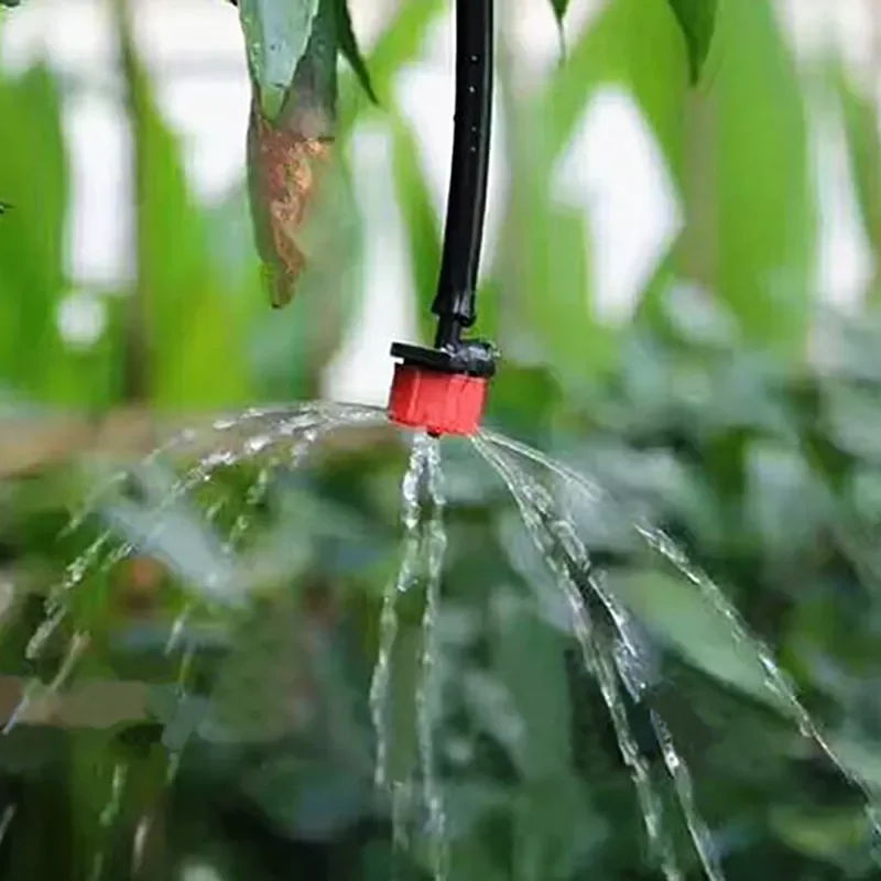 

50 Pcs Adjustable Dripper Red Micro Drip Irrigation Watering Anti-clogging Emitter Garden Supplies for 1/4 inch Hose