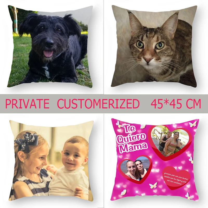 

Fuwatacchi Private Cushion Cover 45cm*45cm Personal Customize Life Photo Customization Decoration Throw Pillow Covers Pillowcase