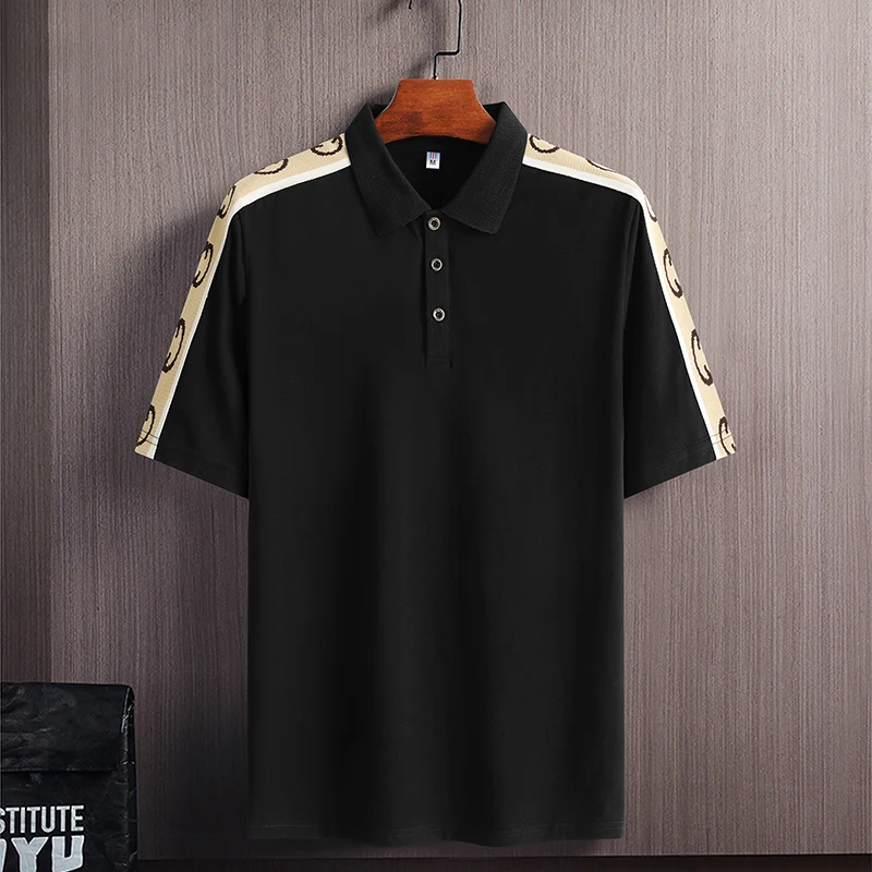 

Casual 2022 Summer Short Sleeve Solid White Black Polo Shirt Brand Fashion Clothes For Mens Oversize 6XL 7XL 8XL