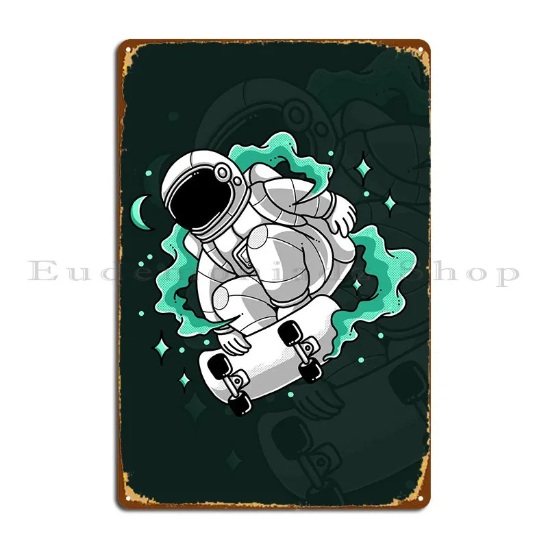 

Металлический плакат для скейтборда, астронавта, дизайн на заказ, для гостиной, ржавый дизайн, жестяной знак паба плакат