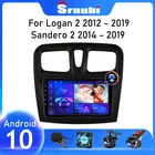 Srnubi Android 10 автомобильный радиоприемник мультимедийный видеоплеер для Renault Logan 2 Sandero 2 2012 - 2019 2 Din GPS навигация Стерео DVD