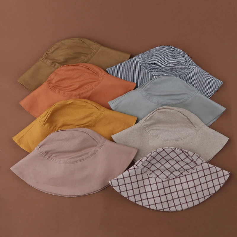 

Baby Boys Girls Sun Hat Summer Bucket Hats with Chin Strap for Children Outdoor Anti UV Protection Beach Caps