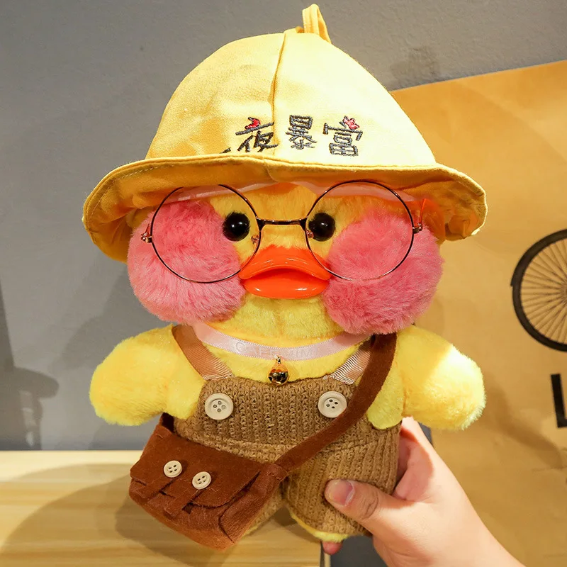 

Kawaii Cartoon LaLafanfan 30cm Cafe Duck Plush Toy Stuffed Soft Kawaii Duck Doll Animal Pillow Birthday Gift for Kids Children