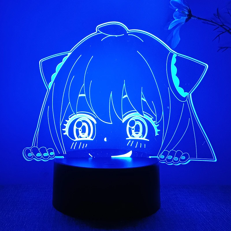 Spy X Family Anya Anime Figure 3d Led Lamp For Bedroom Manga Lava Night Lights Children's Room Decor Kid's Birthday Gifts