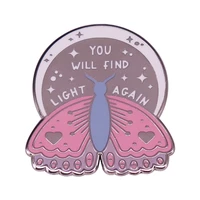 pink moths are a positive reminder of positive energfashionable creative cartoon brooch lovely enamel badge clothing accessories