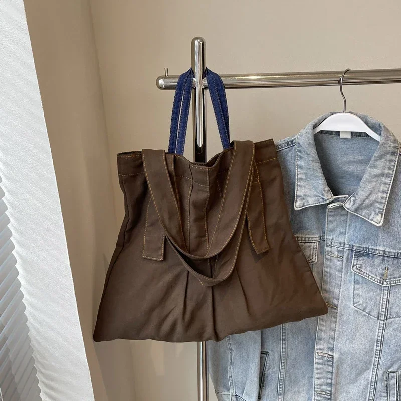 Повседневные сумки на плечо большой вместимости с магнитной пряжкой швейные