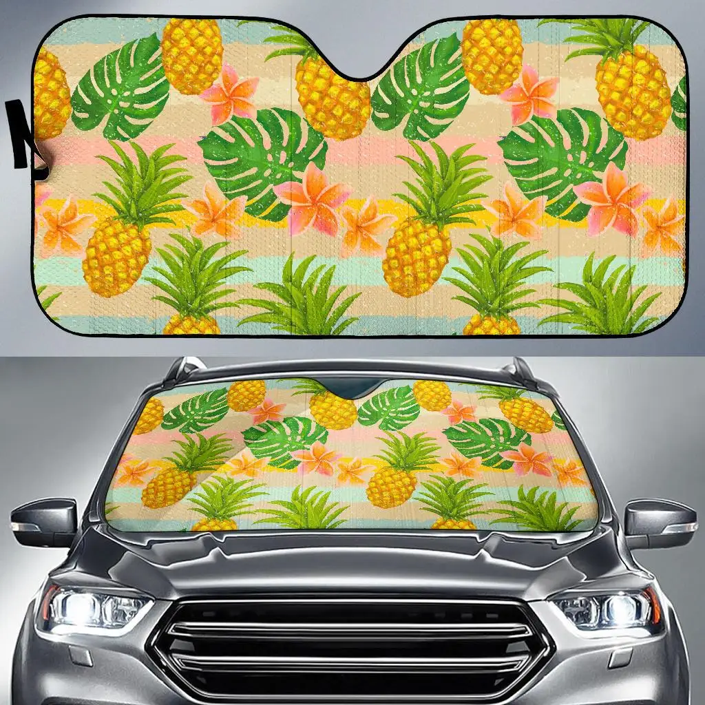 

Sand Beach Pineapple Pattern Print Car Sun Shade