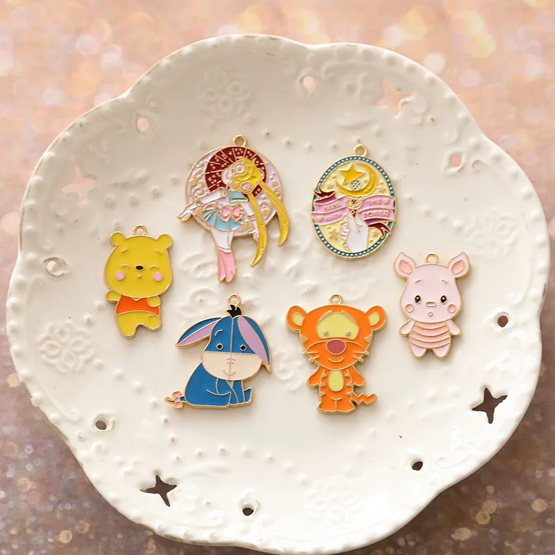 10 шт. аксессуары сделай сам капли масло сплав мультфильм поросенок Винни Пух