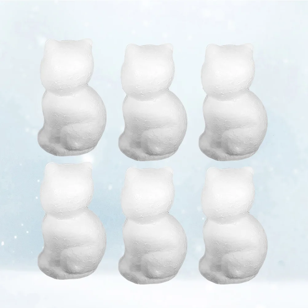 

6 Pcs Floral Decor Nativity Crafts Kids Xmas Star Decoration Craft Foam DIY Cat Nativity Ornaments Kids Cat
