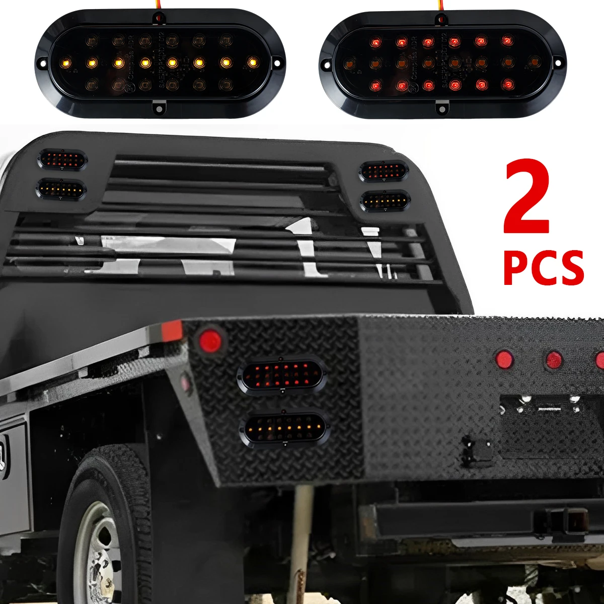 

new 2 Pcs LED Rear Tail Lights 20 LED Truck Rear Signal Light High Visibility Signal Indicator Lamp IP67 Waterproof Brake