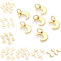 10pcslot gold charms beads for jewelry making heart moon coin charms diy braclet necklace earrings metal big hole beads bulk