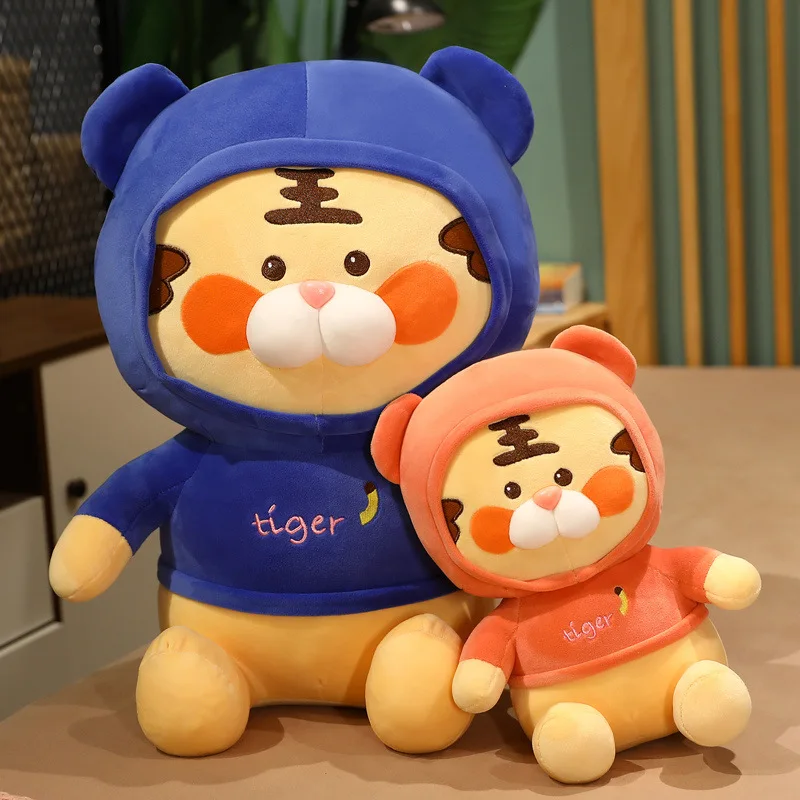 

23-50cm Cute Sweater Tiger Plush Toy Cartoon Tiger Plush Stuffed Animals Doll For Children's Soft Birthday Gifts Home Decoration