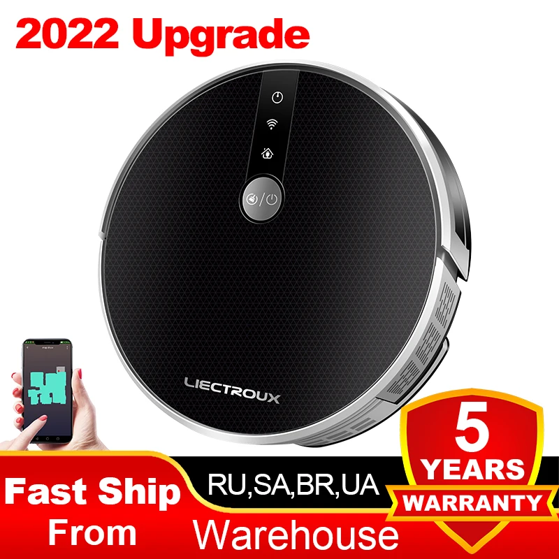 The Smartest LIECTROUX Robot Vacuum Cleaner C30B, 6000Pa Suction, Map navigation with Memory,Wifi APP, Big Electric Water tank