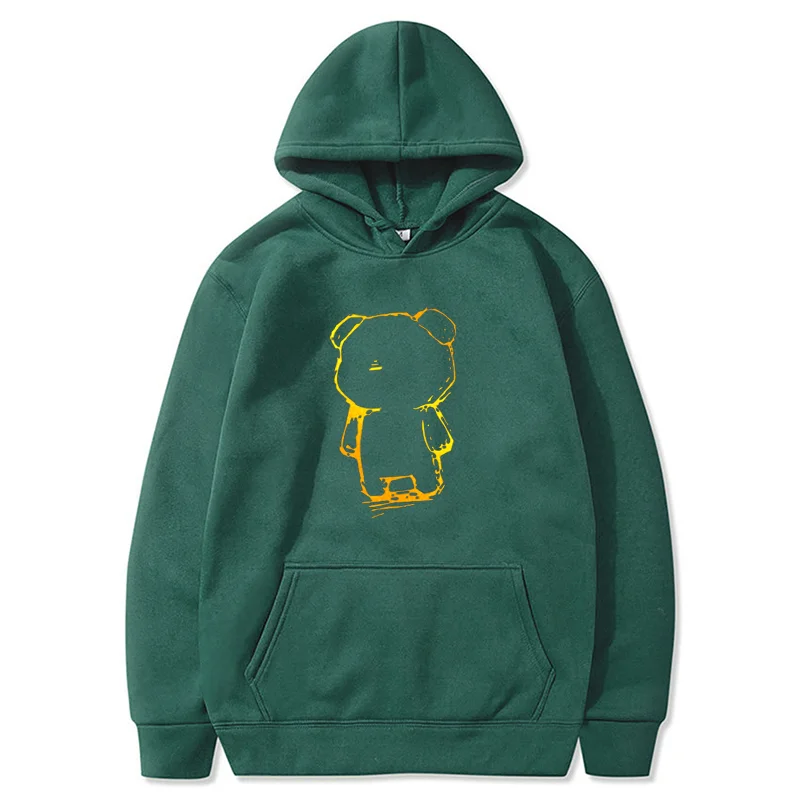 

2021 Spring and Autumn clothing new long-sleeved Korean embroidered loose Bronzing bear oversized Tops women's hoodie sweatshirt